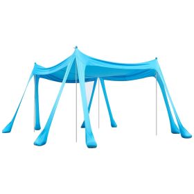 Beach Tent Sun Shelter, UPF50+ Sun Protection, 6.6 ft Tall, 10 x 10 ft, Easy Pop Up Beach Canopy with Sandbags, Stability Poles, Sand Shovels